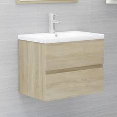 Muebles de Baño Basic Home Mueble Con Lavabo Madera De Ingeniería Roble Sonoma