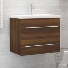 Bois Meubles sous Lavabos Simples vidaXL Armoire De Lavabo Chêne Marron 60 x 38.5 x 48 cm