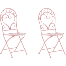 Beliani Garden Chairs Beliani Set of 2 Garden Chairs Pink