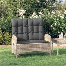 Gris Bancs de Jardin vidaXL Inclinable 107 cm Poly Rotin Gris Banc de Jardin