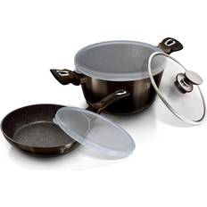 Berlinger Haus Cookware Berlinger Haus 5-Piece Kitchen Black Cookware Set with lid