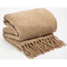 Teased Wool Soft Knit Tassel Fleece Blankets Pink, Grey, Beige, Silver (200x150cm)