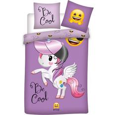 Paars Stoffen BrandMac Emoji Dekbedovertrek Unicorn 140 x 200 cm Katoen