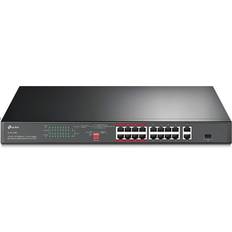 Poe switch 16 TL-SL1218P 16 Port 10/100Mbps Fast Ethernet PoE Switch 16 PoE+ Ports + 150W + 2 x 10/100/1000 + 1 x SFP Gigabit Combiné