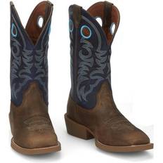 Blue - Men Ankle Boots Justin Men's Stampede Peanut Tan Boots