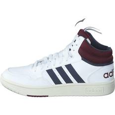 Adidas Hoops 3.0 Mid Basketball Classic Vintage Shoes - Cloud White/Shadow Navy/Red Male