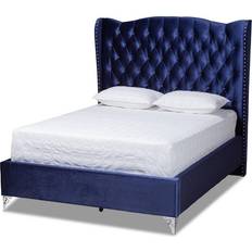 Blue Frame Beds Baxton Studio Hanne Navy Frame Bed