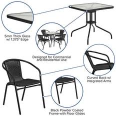 Patio Furniture Flash Furniture 28SQ Black