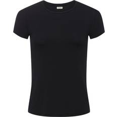 L'agence Ressi Fitted T-Shirt In Black Micro Modal