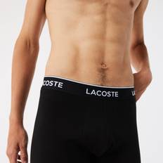 Silver Men's Underwear Lacoste Menâs Long Stretch Cotton Boxer Brief 3-Pack Black