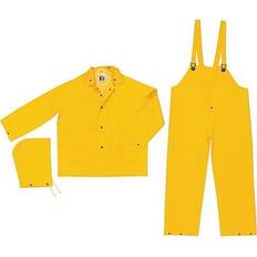 MCR Safety Three-Piece Rainsuit with Attached Hood - Yellow