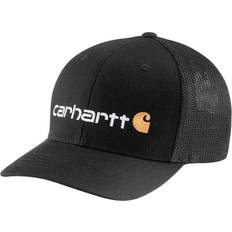 Carhartt Men Caps Carhartt Rugged Flex Canvas Logo Graphic Mesh-Back FittedÂ Cap Black