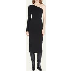 One Shoulder Midi Dress - Schwarz