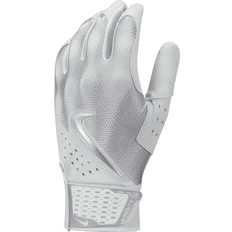 Silver - Sportswear Garment Accessories NIKE Men Alpha Varsity Baseball Batting Gloves - White/Merallic Silver