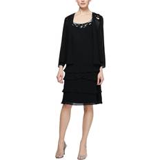 SL Fashions Embellished Djurjacka Dress - Svart
