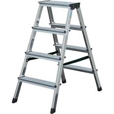 Dopplo double-sided step ladder silver