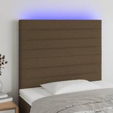 vidaXL LED-lys stof mørkebrun Sengegavl