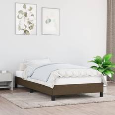 Senge & Madrasser vidaXL 100x200 stof mørkebrun Sengeramme