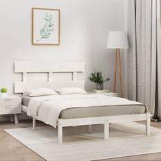 180cm Strutture letto vidaXL Giroletto Bianco in Legno Massello 180x200 cm Super King