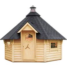 Grillhütten Wolff Finnhaus Finnhaus Grillkota 9 de luxe ISO Dachschindeln:schwarz (Gebäudefläche )