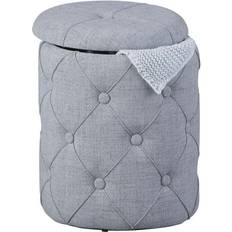 Inter Link Pouf De Rangement Gris 34 x P 34 x H 40 cm Tabouret