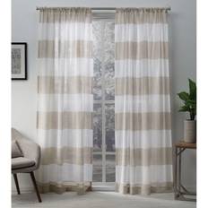 Exclusive Home Curtains 2 Pack Darma Sheer Linen Rod