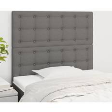 vidaXL Têtes 2 pcs Gris Foncé 80x5x78/88 cm Tissu Tête de lit