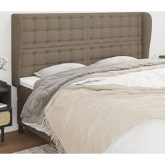 vidaXL kanter 163x23x118/128 stof gråbrun Sengegavl