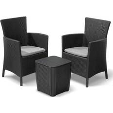 Allibert Set Balcon Con Mesa Luzon Grafito + 2 Sillones 223929 Conjunto de Sala de Exterior