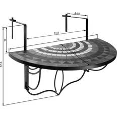 Schwarz Balkontische möbel direkt Balkontisch