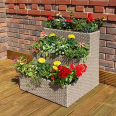 Outdoor Planter Boxes Rowlinson Tier Rattan Planter Natural Weave