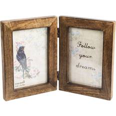 Brown Photo Frames Sass & Belle Double Dark Brown Wood Dark Wood Photo Frame