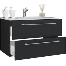 Håndvaske VCM Badinos Vaskeskab 80 cm 2 Skuffer Sort