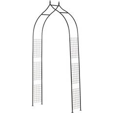 Garden & Outdoor Environment OutSunny Vintage Style Steel Garden Arbor Trellis Arch