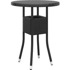 Rotin Synthétique Tables de Jardin vidaXL Table de jardin Ø60x75 cm Verre trempé/résine tressée Noir