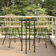 Outdoor Bar Stools vidaXL Bar Stools 45 x 56 x 103.5 cm PE Rattan and Steel 2 pcs