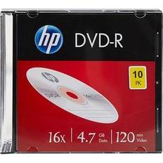 Tomme cd er HP DME00085 DVD-R 4.7GB/120Min, 10-er Slimcase