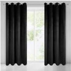 Sammet Gardiner & Tillbehör Eurofirany Curtain Pierre Black/Rings 140X250