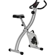 Afstand Hometrainers Homcom HOMdotCOM Hometrainer ergometer fietszadel armsteun comfortabel LCD-scherm monitor volggegevens instelbaar individueel bekleed gsm-houder telefoonhouder stabiel draagbaar staal ABS krachtig vliegwiel stil rustig