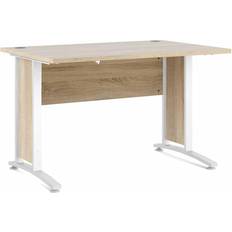 White Writing Desks Furniture To Go Oak Effect/Matt White Prima Writing Desk