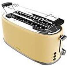 4 slice toaster Cecotec Toast&Taste 1600 Retro Double Beige 4-Slice Toaster 1630 W 2 Wide and Long Slots of 3.8 cm