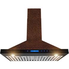 Copper cooker hood AKDY Mount Range Hood Embossed Copper 4 Speed Touch Control Fan Kitchen, Gray, Brown