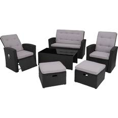 Bari møbler tectake Polyrattan Bari Loungesæt, borde inkl. 2 stole