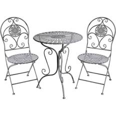 GlamHaus Murcia Metal Garden Patio Dining Set