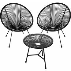 Garden & Outdoor Furniture tectake black of 2 Santana chairs Bistro Set