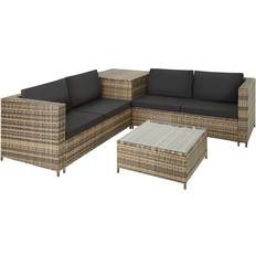 Beige Outdoor Lounge Sets tectake Rattan Garden Siena Outdoor Lounge Set