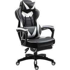 Vinsetto Racing Gaming Chair with Footrest -White/Black