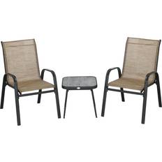 Brown Bistro Sets OutSunny 3 Pieces Bistro Set