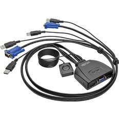 Switchs KVM Tripp Lite 2-Port USB VGA KVM Switch Cable w/ Audio & Peripheral Sharing (B032-VU2)