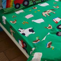 Catherine Lansfield Single Kids Farmyard Animals Easy Care 10 Deep Fitted Sheet